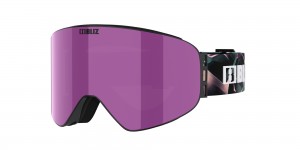 Bliz Flow Ski Goggles Matte Black / Brown Ice Pink | FCYN09871