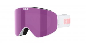 Bliz Flow Ski Goggles Matte White / Brown Pink | KJPX23491