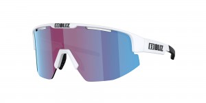 Bliz Matrix Small Sunglasses Matte White / Rose/Violet Mirror Blue | EUFV48760