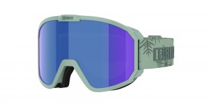 Bliz Rave Jr Ski Goggles Matte Green With Dark Green Logo / Brown Blue | ZKJO45283