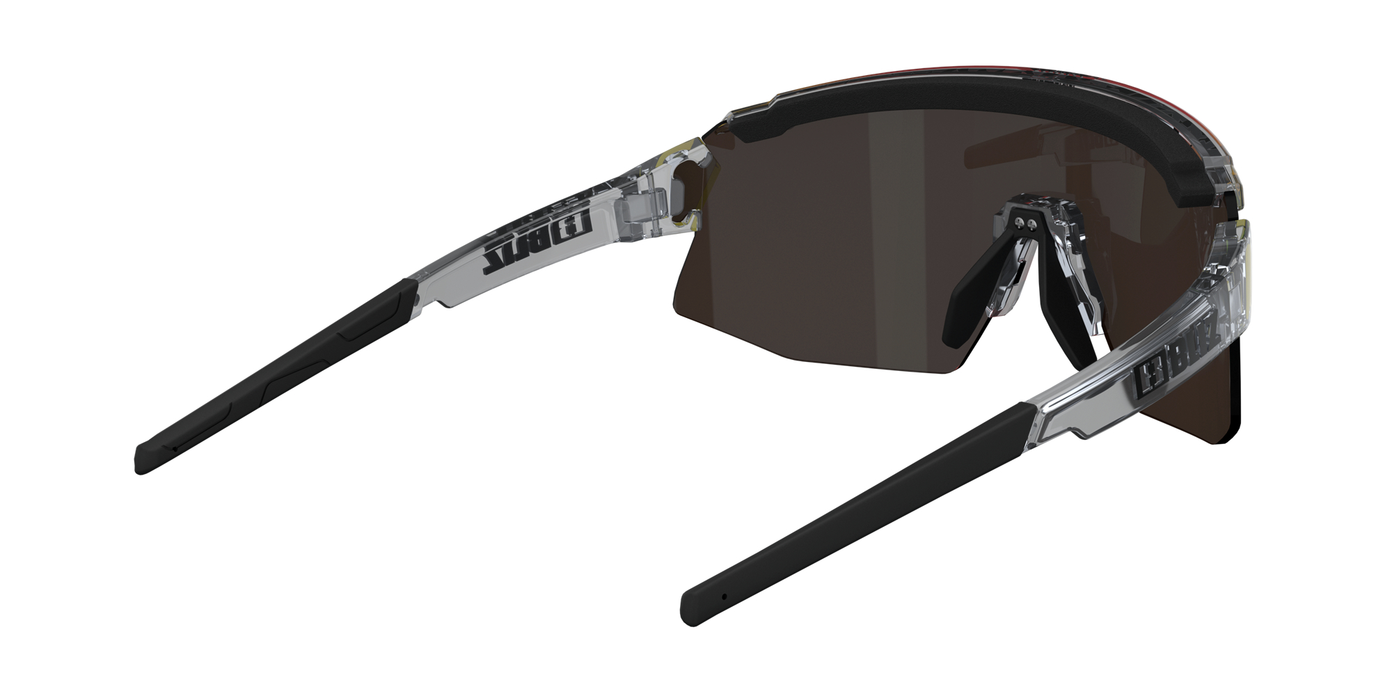 Bliz Breeze Sunglasses Transparent Dark Grey / Brown Red | SPFU25307