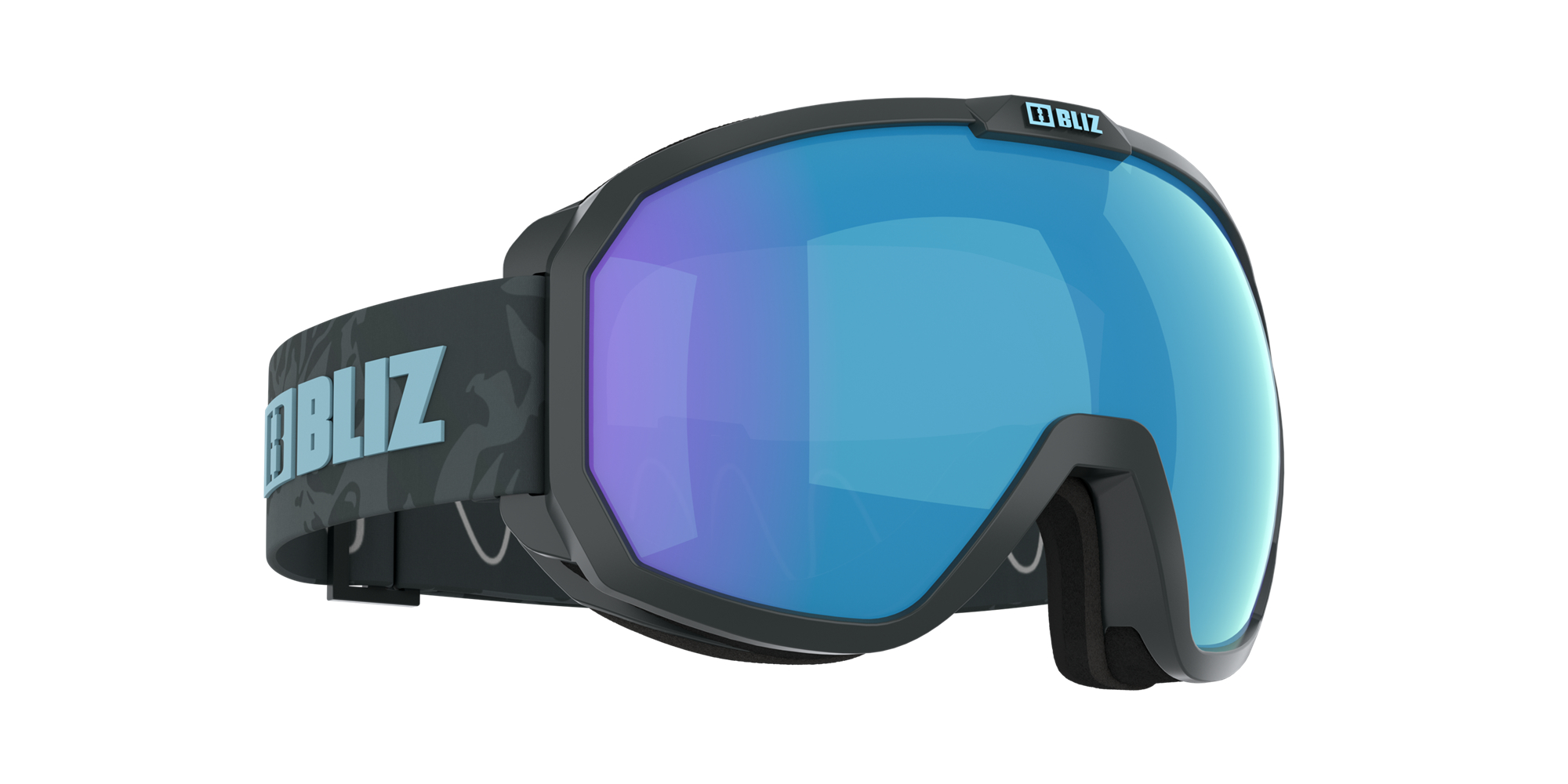 Bliz Charge Otg Ski Goggles Matte Grey With Blue Logo / Smoke Ice Blue | YMXN15078