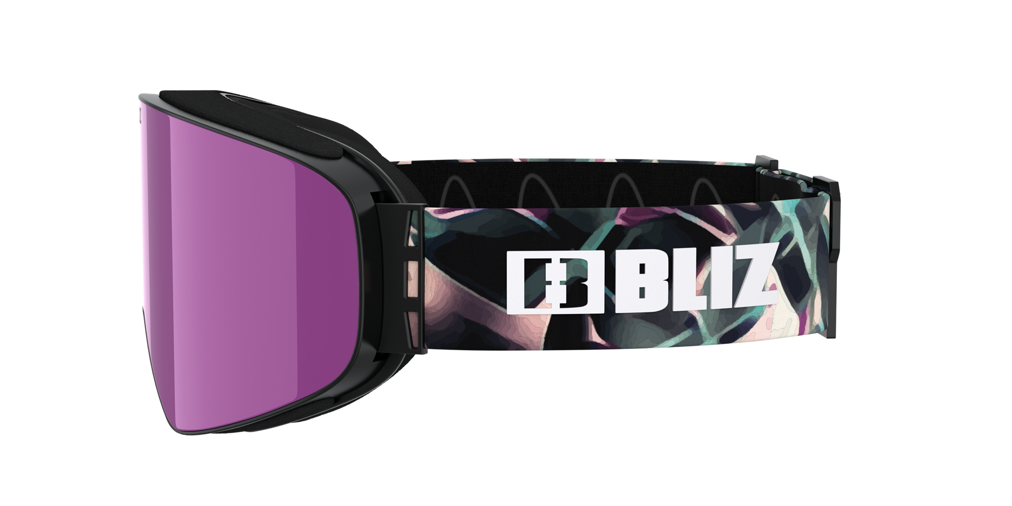 Bliz Flow Ski Goggles Matte Black / Brown Ice Pink | FCYN09871