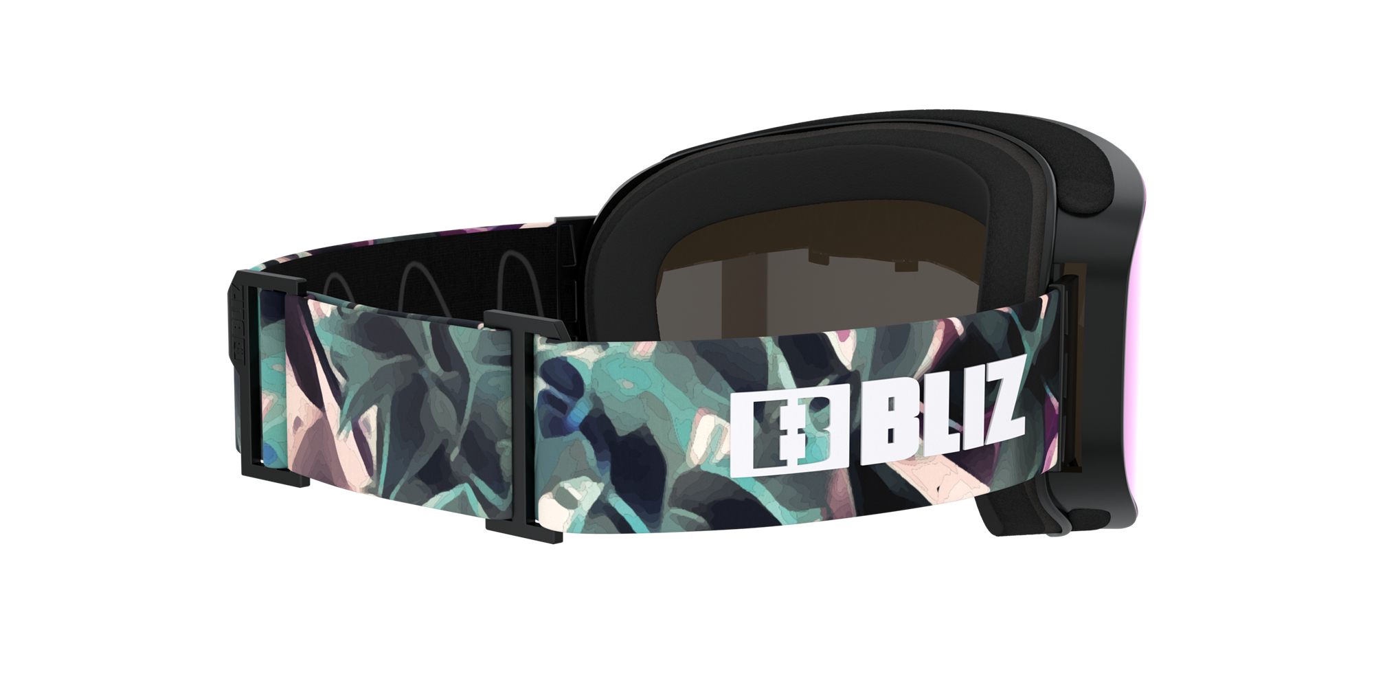 Bliz Flow Ski Goggles Matte Black / Brown Ice Pink | FCYN09871