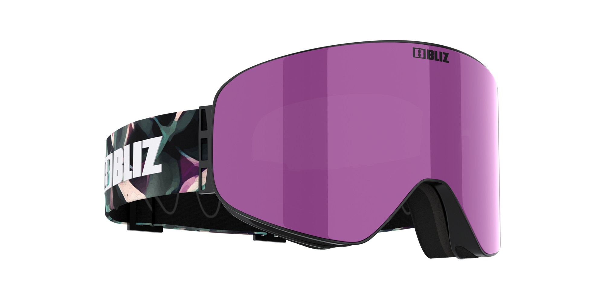 Bliz Flow Ski Goggles Matte Black / Brown Ice Pink | FCYN09871