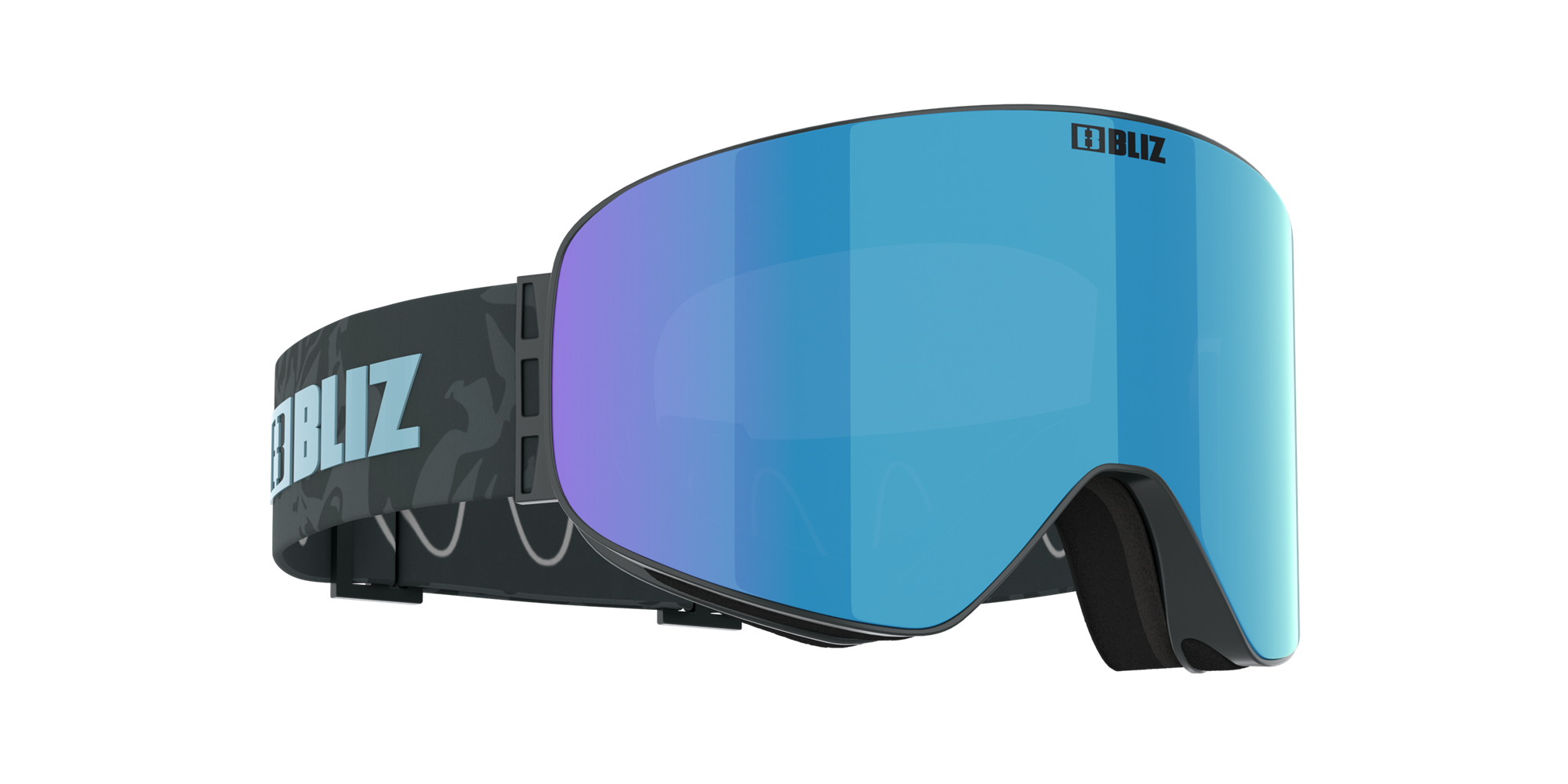 Bliz Flow Ski Goggles Matte Grey / Smoke Ice Blue | HFWZ64310