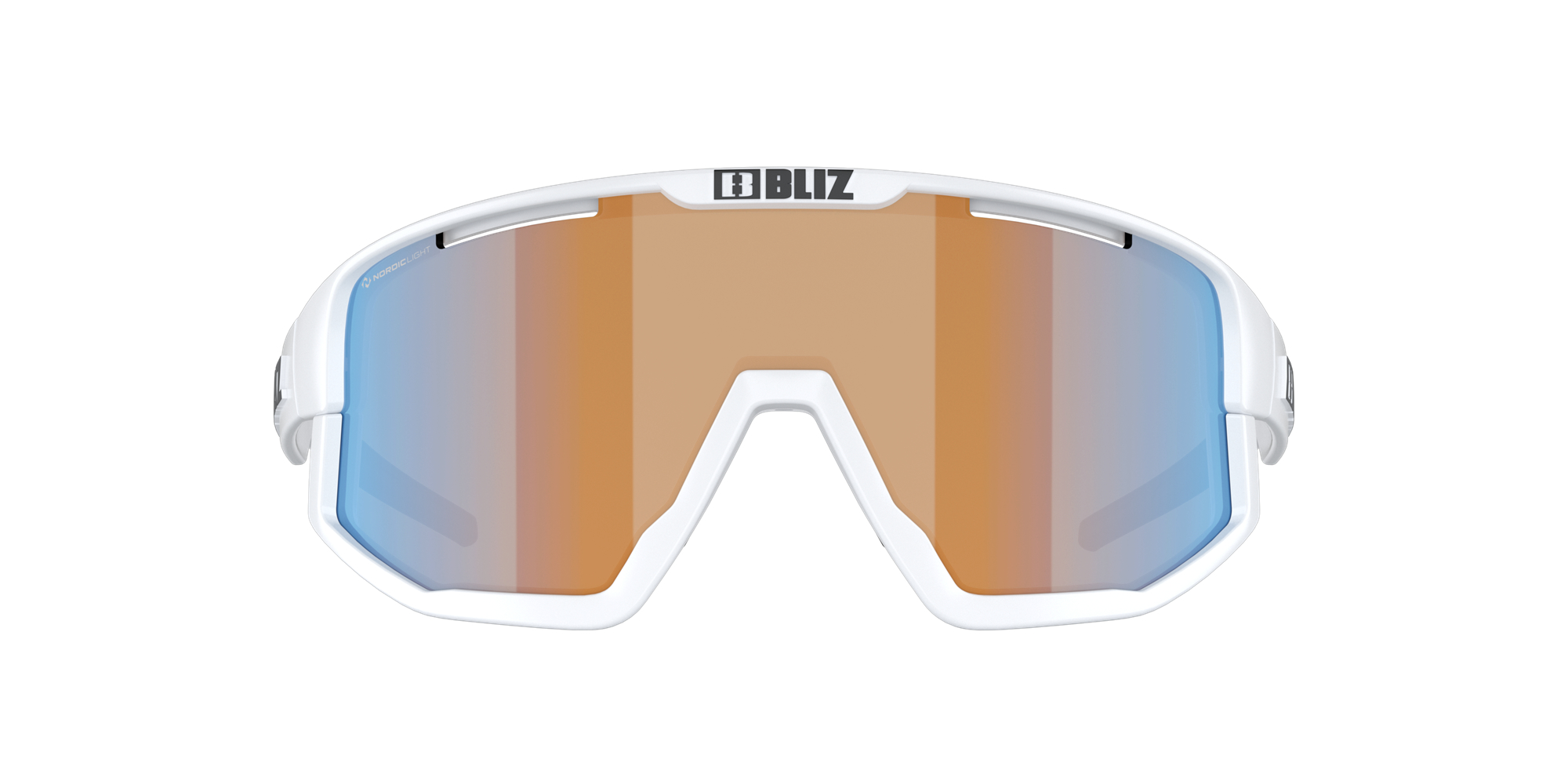 Bliz Fusion Small Sunglasses Matte White / Coral/Orange Mirror Blue | NKYI85061