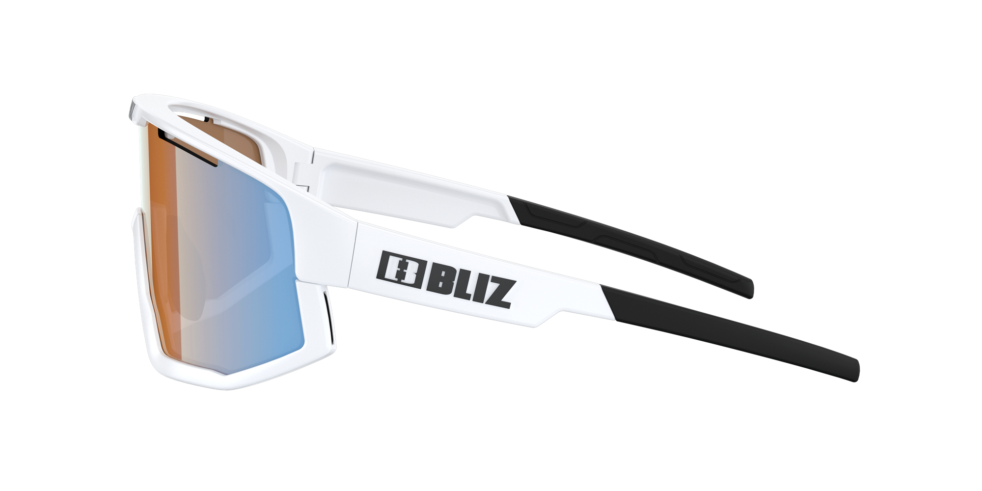 Bliz Fusion Small Sunglasses Matte White / Coral/Orange Mirror Blue | NKYI85061