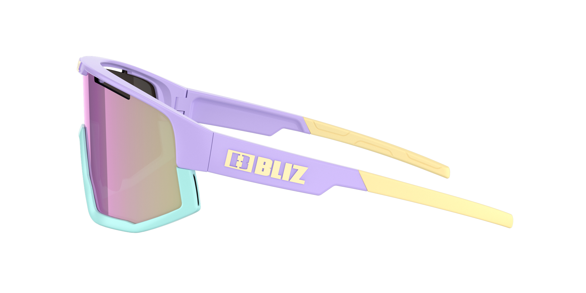 Bliz Fusion Sunglasses Pastel Purple/Yellow Logo / Brown Pink | LEYO46952