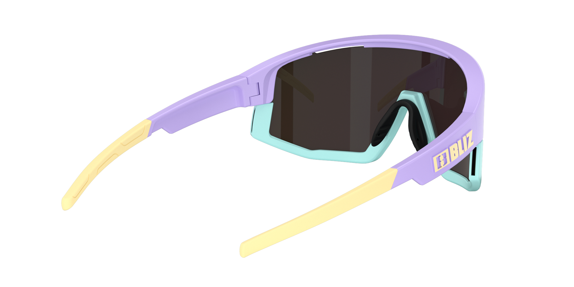 Bliz Fusion Sunglasses Pastel Purple/Yellow Logo / Brown Pink | LEYO46952