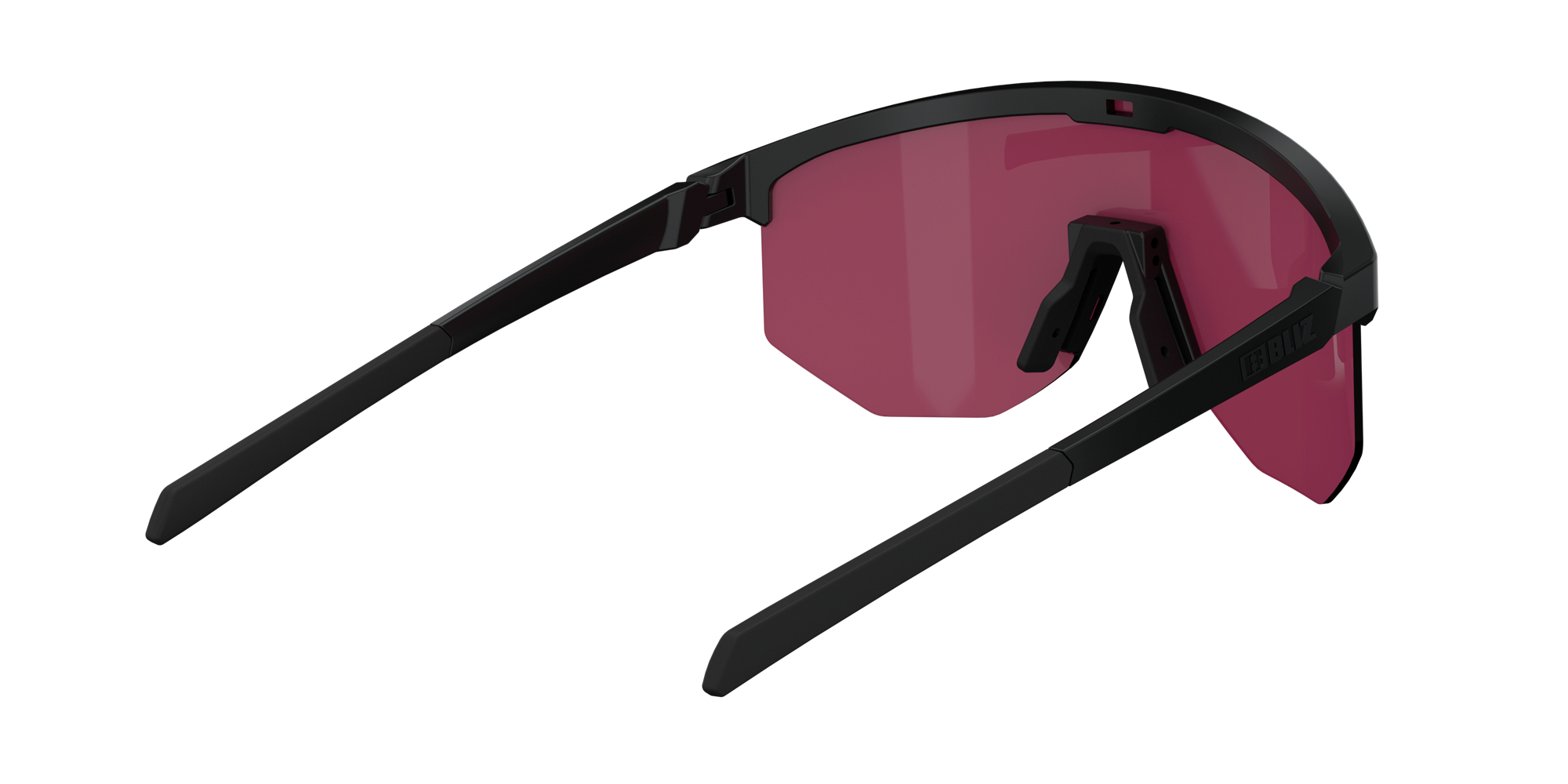 Bliz Hero Sunglasses Black / Rose Violet Blue | OAXB81923