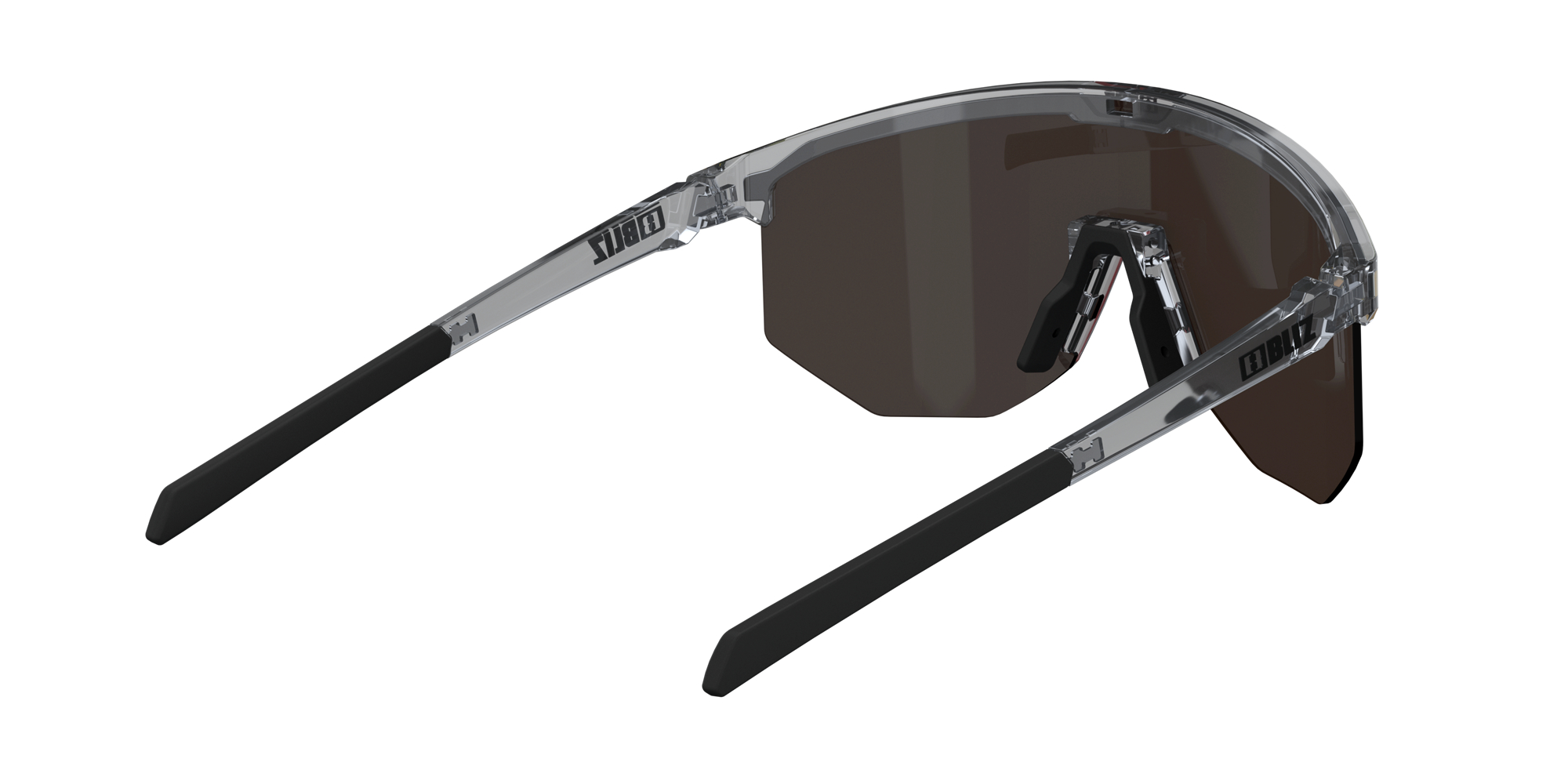 Bliz Hero Sunglasses Transparent Dark Grey / Brown Red | SNAJ57289