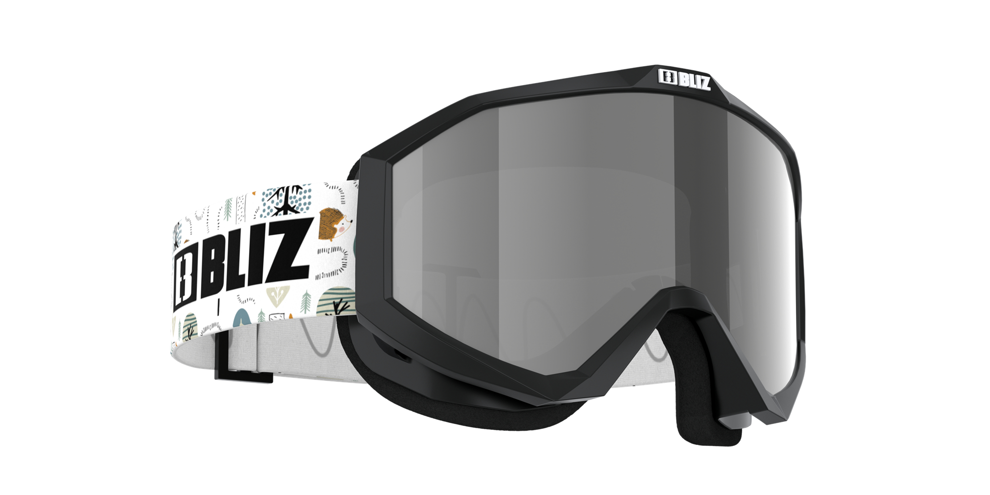 Bliz Liner Jr Ski Goggles Black - White Logo / Brown/Silver Mirror | FJRN74891