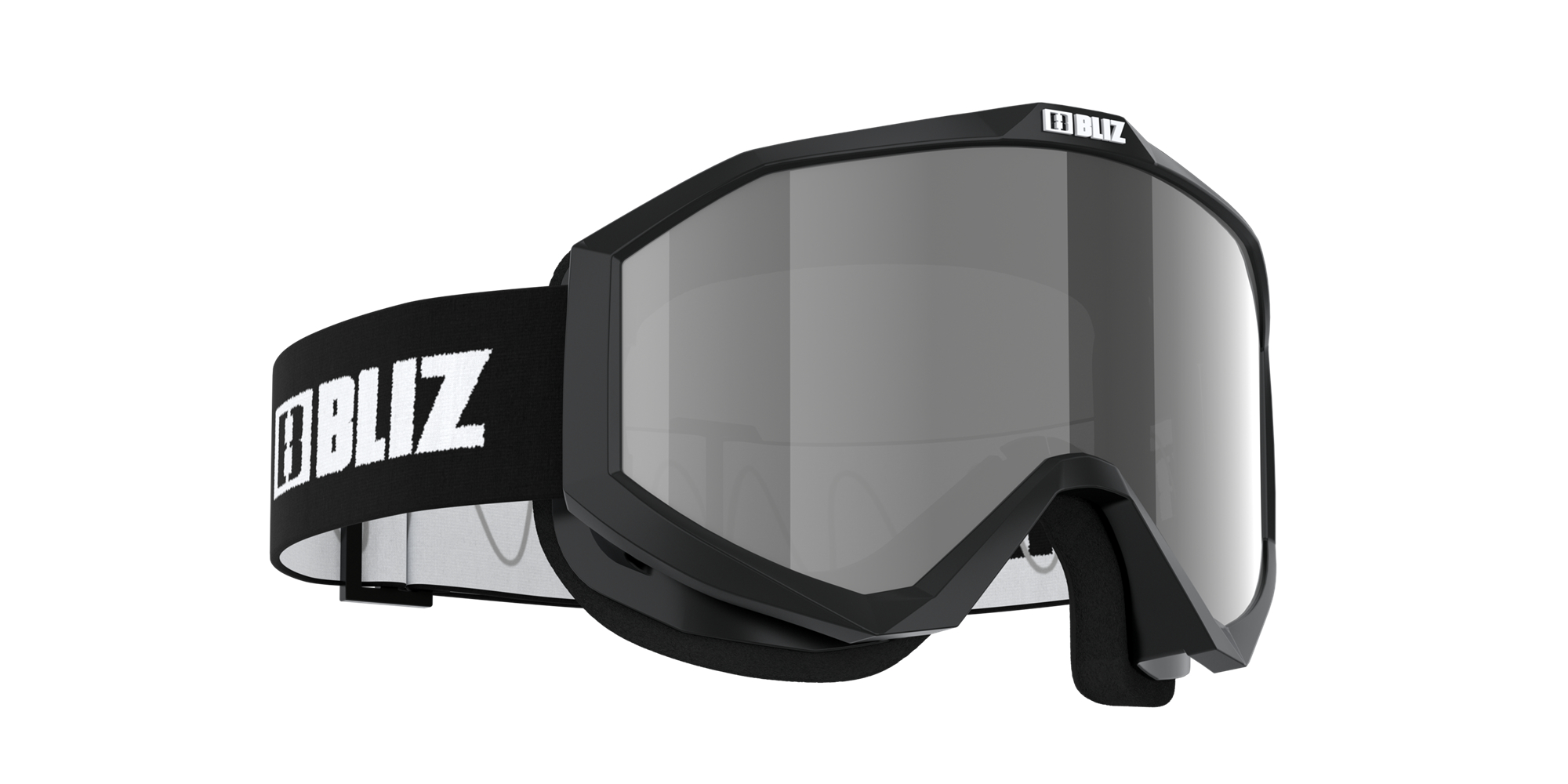 Bliz Liner Jr Ski Goggles Black - White Logo / Brown Silver Mirror | VMAC29745