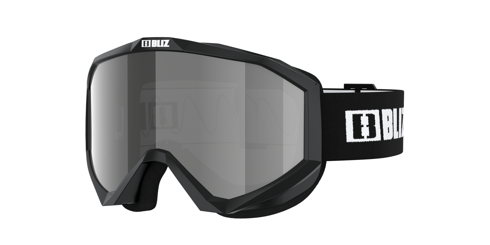 Bliz Liner Jr Ski Goggles Black - White Logo / Brown Silver Mirror | VMAC29745