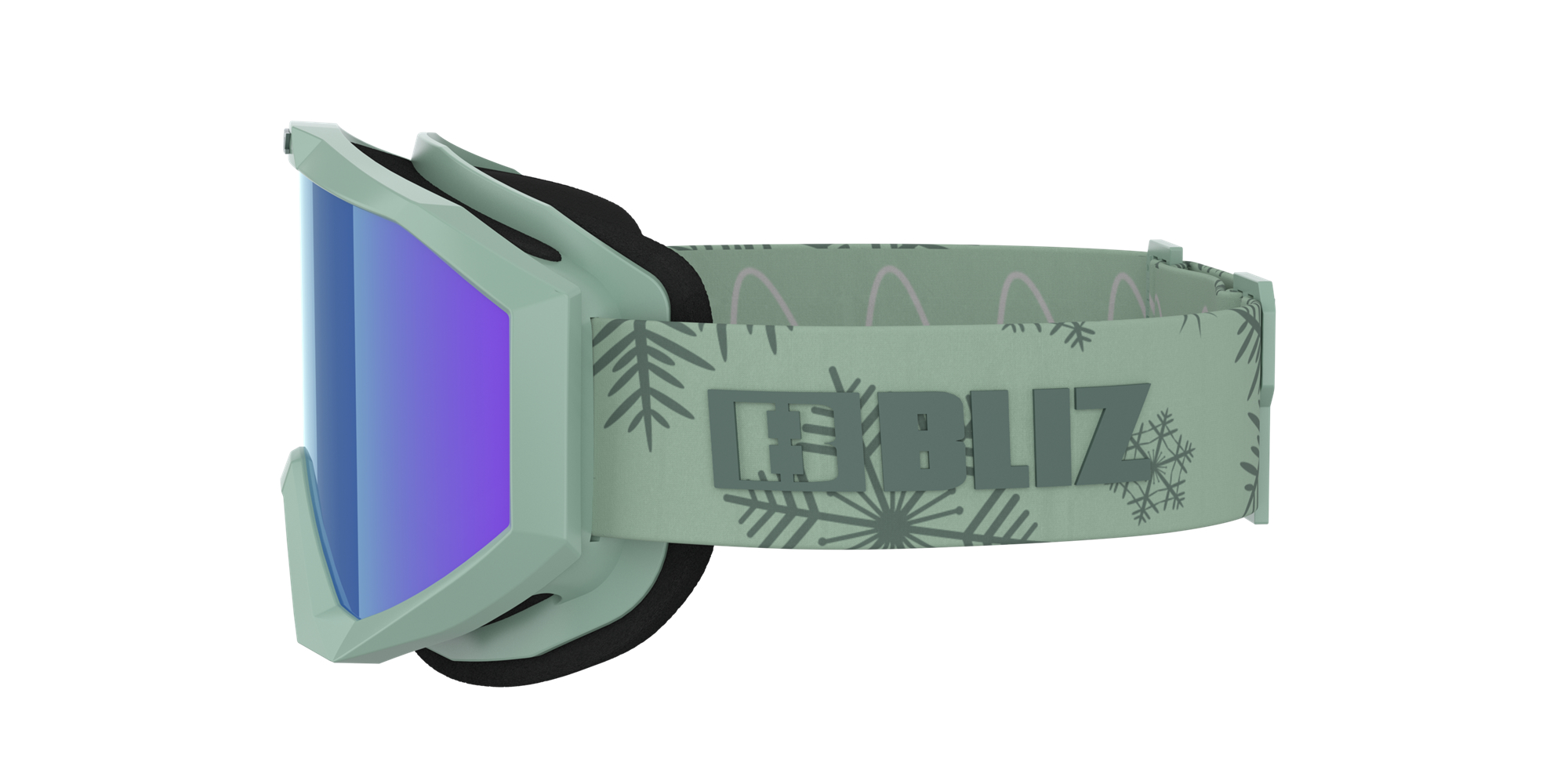 Bliz Liner Jr Ski Goggles Matte Green With Dark Green Logo / Brown Blue | UESJ62341