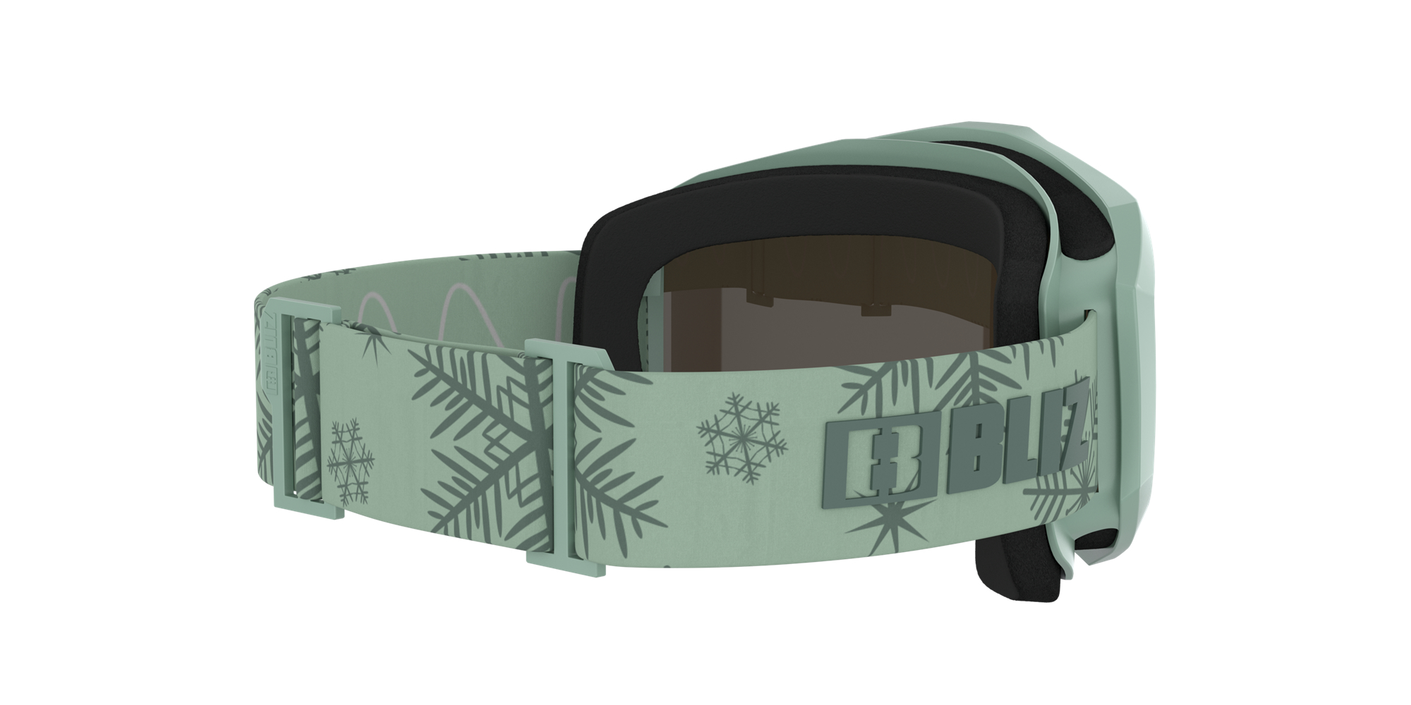 Bliz Liner Jr Ski Goggles Matte Green With Dark Green Logo / Brown Blue | UESJ62341