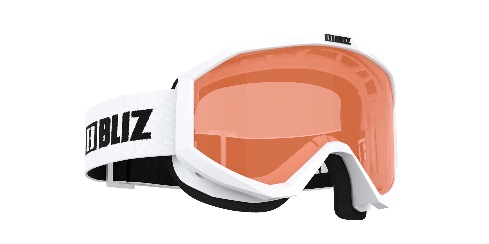 Bliz Liner Jr Ski Goggles Matte White With Black Logo / Orange | IYLK21956