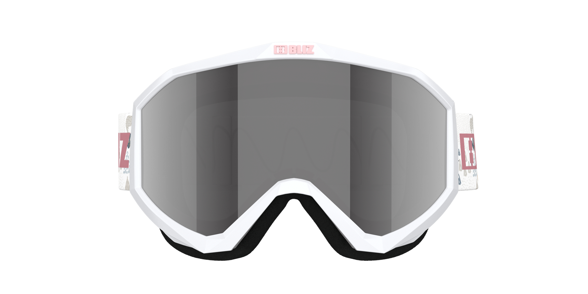 Bliz Liner Jr Ski Goggles White - Pink Logo / Pink/Silver Mirror | UKYI21436