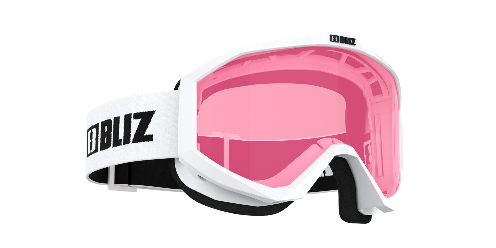 Bliz Liner Ski Goggles White - Black Logo / Pink | ATIW48052