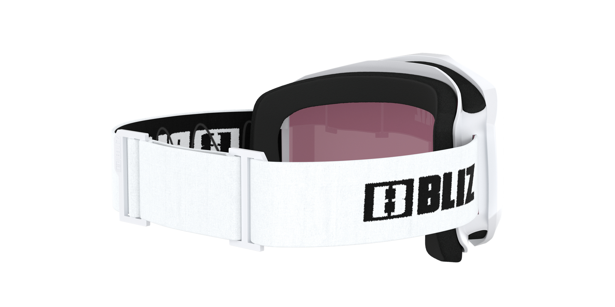 Bliz Liner Ski Goggles White - Black Logo / Pink/Silver Mirror | FQPV73518