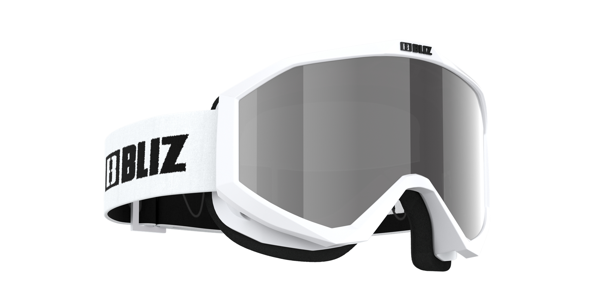 Bliz Liner Ski Goggles White - Black Logo / Pink/Silver Mirror | FQPV73518