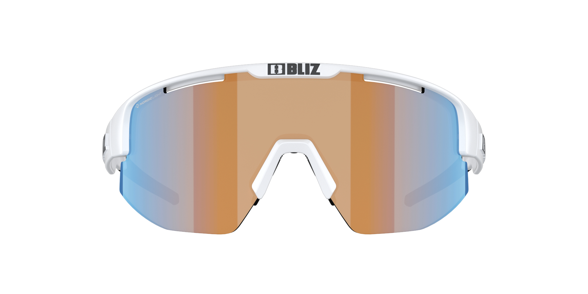 Bliz Matrix Small Sunglasses Matte White / Coral/Orange Mirror Blue | PKBG07241