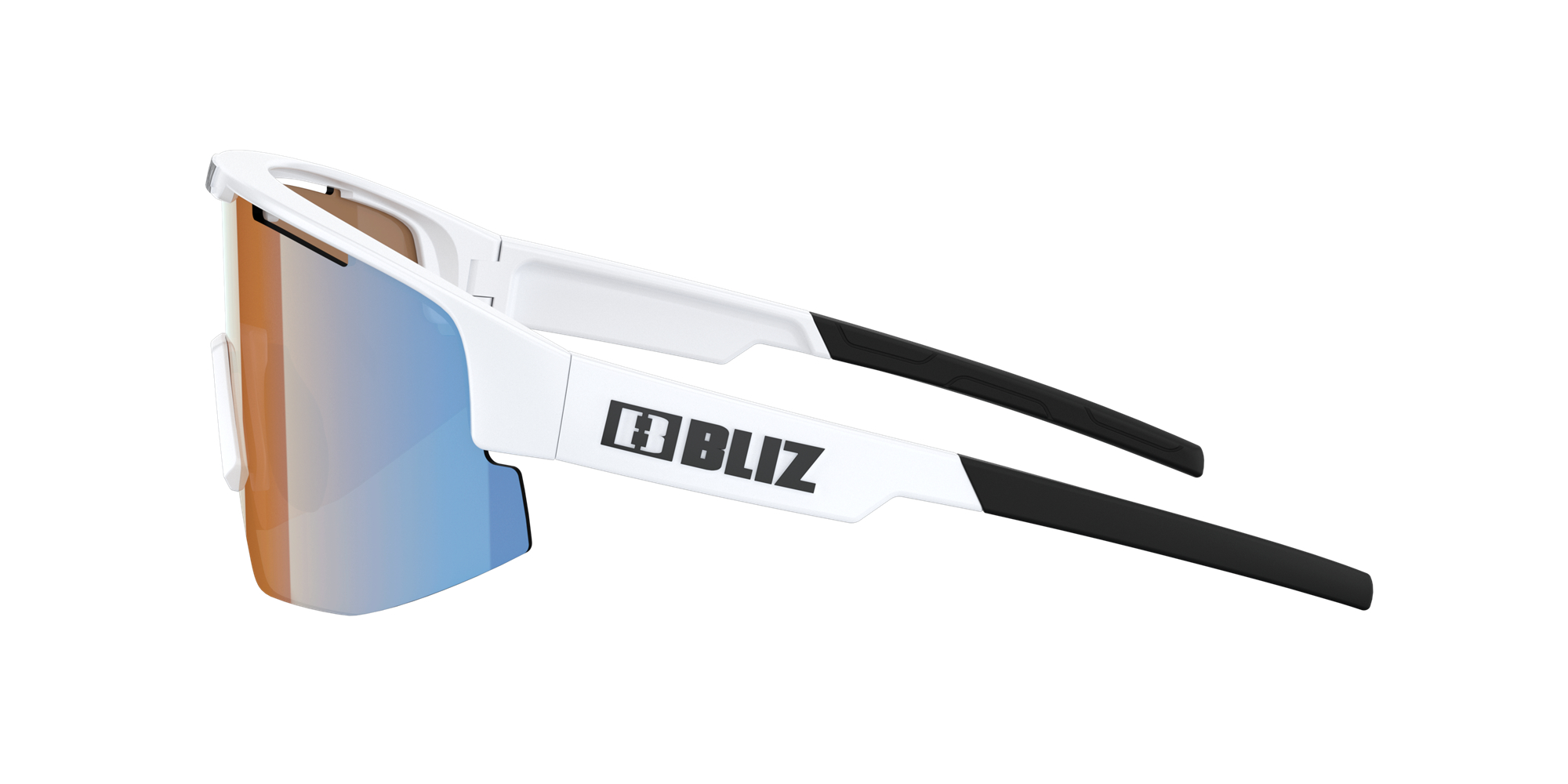 Bliz Matrix Small Sunglasses Matte White / Coral/Orange Mirror Blue | PKBG07241