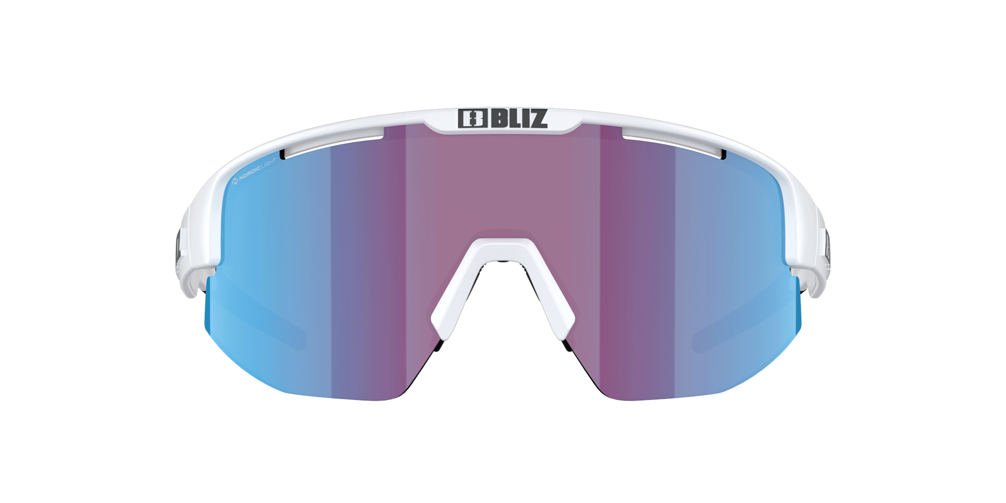 Bliz Matrix Sunglasses Matte White / Rose/Violet Mirror Blue | WURI05936