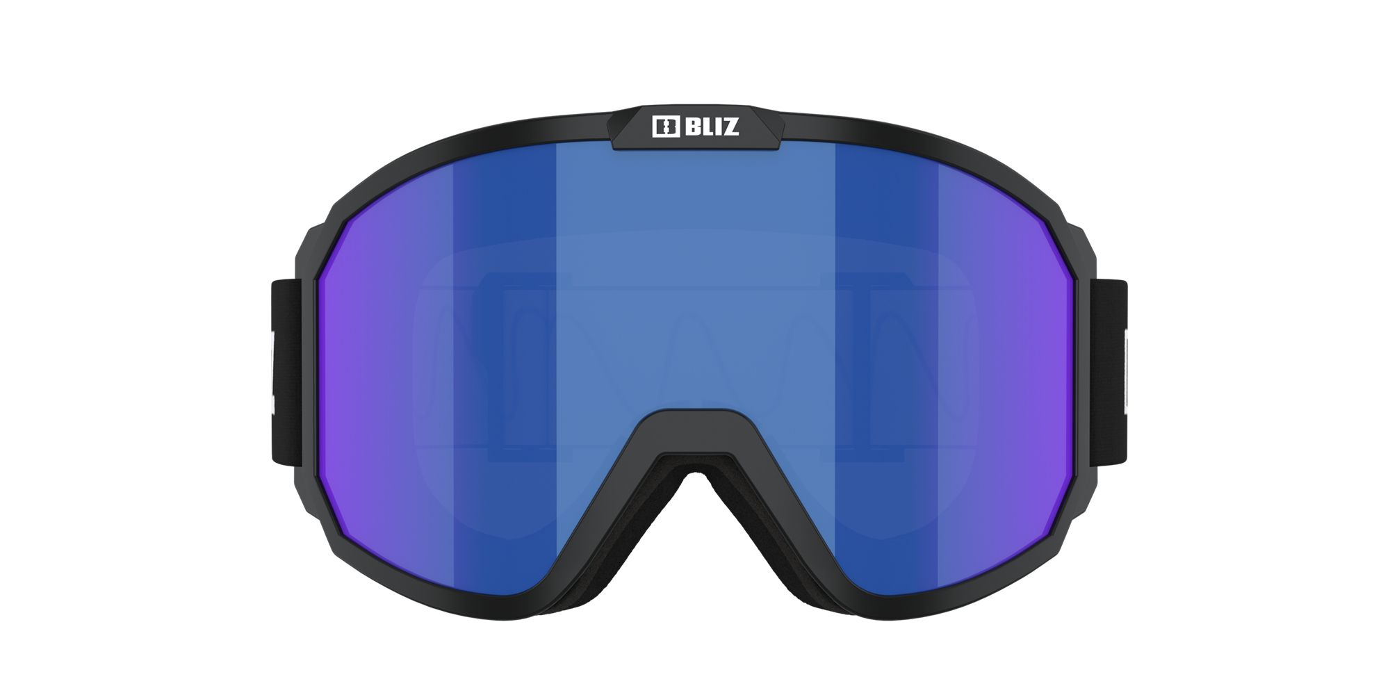 Bliz Rave Jr Ski Goggles Black - White Logo / Brown Blue | DZYQ89516