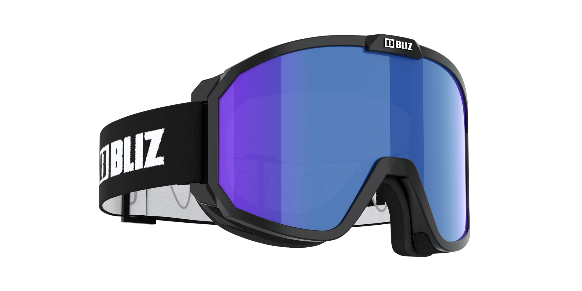 Bliz Rave Jr Ski Goggles Black - White Logo / Brown Blue | DZYQ89516