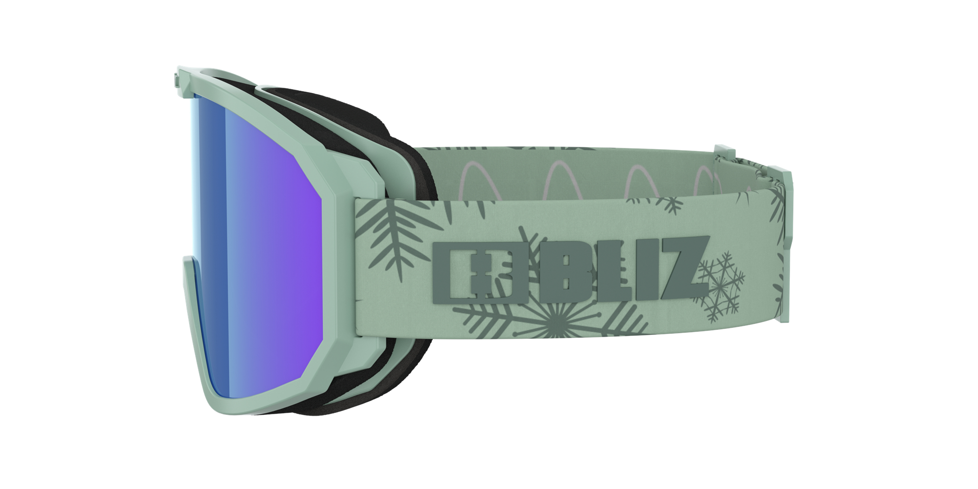 Bliz Rave Jr Ski Goggles Matte Green With Dark Green Logo / Brown Blue | ZKJO45283