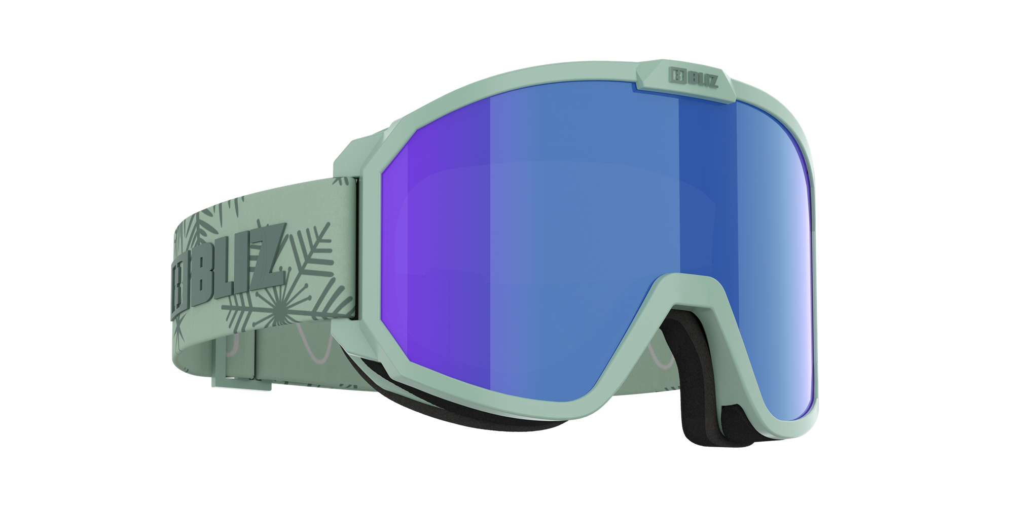 Bliz Rave Jr Ski Goggles Matte Green With Dark Green Logo / Brown Blue | ZKJO45283