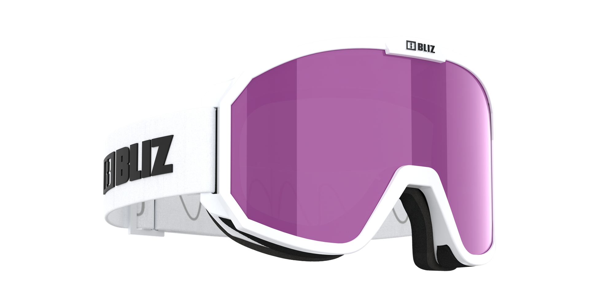 Bliz Rave Jr Ski Goggles Matte White With Black Logo / Brown Pink | RKQO60789