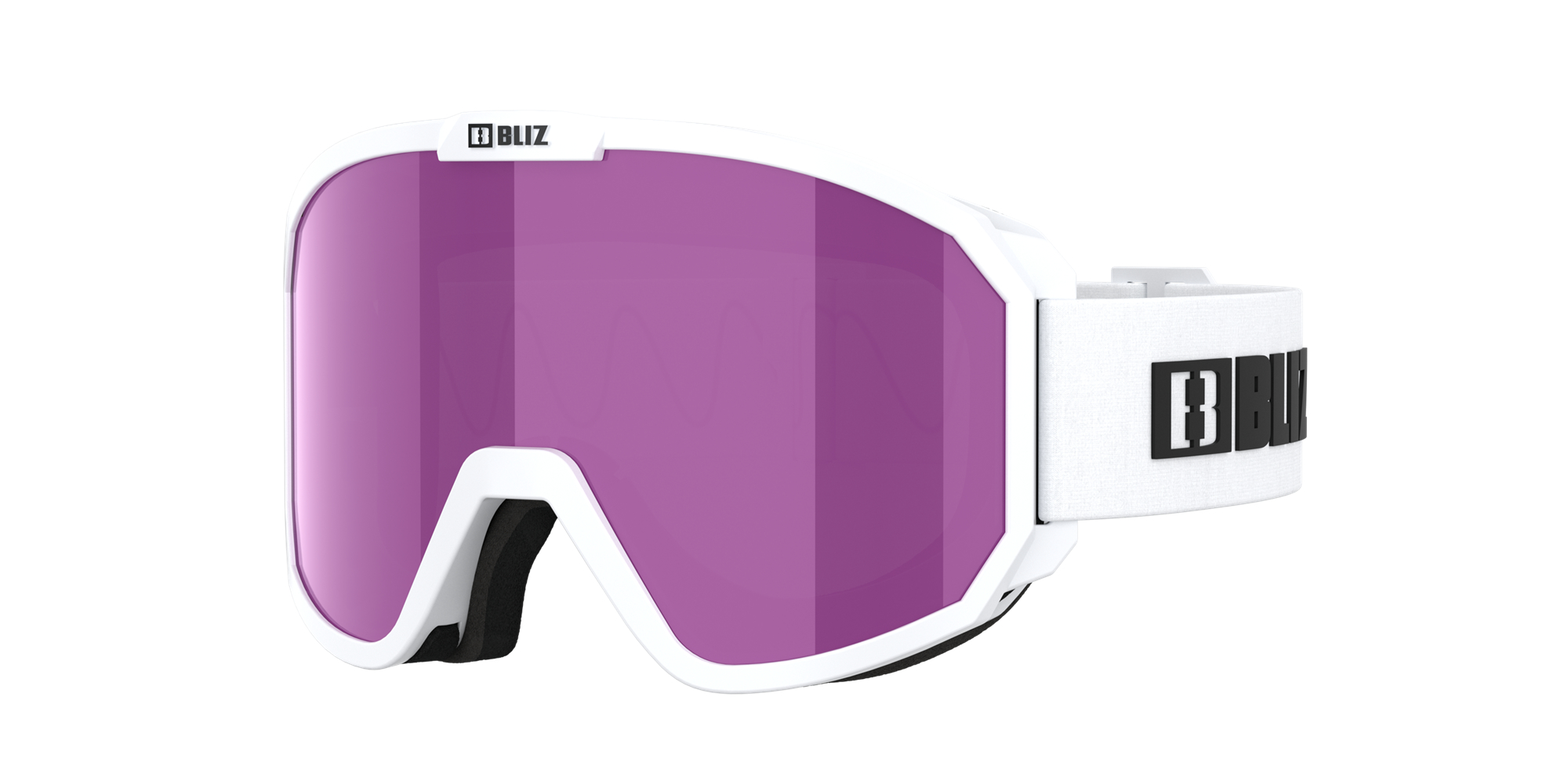 Bliz Rave Jr Ski Goggles Matte White With Black Logo / Brown Pink | RKQO60789