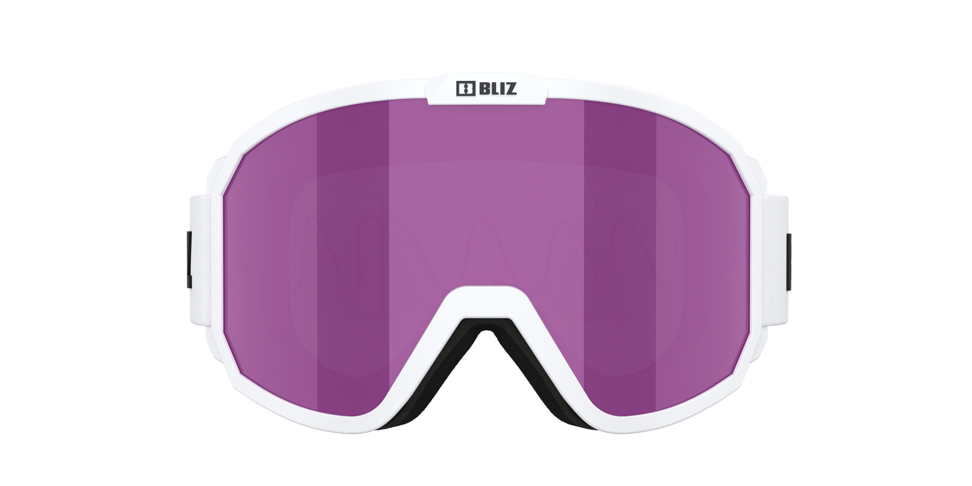 Bliz Rave Ski Goggles Matte White With Black Logo / Brown Pink | DEUH34529