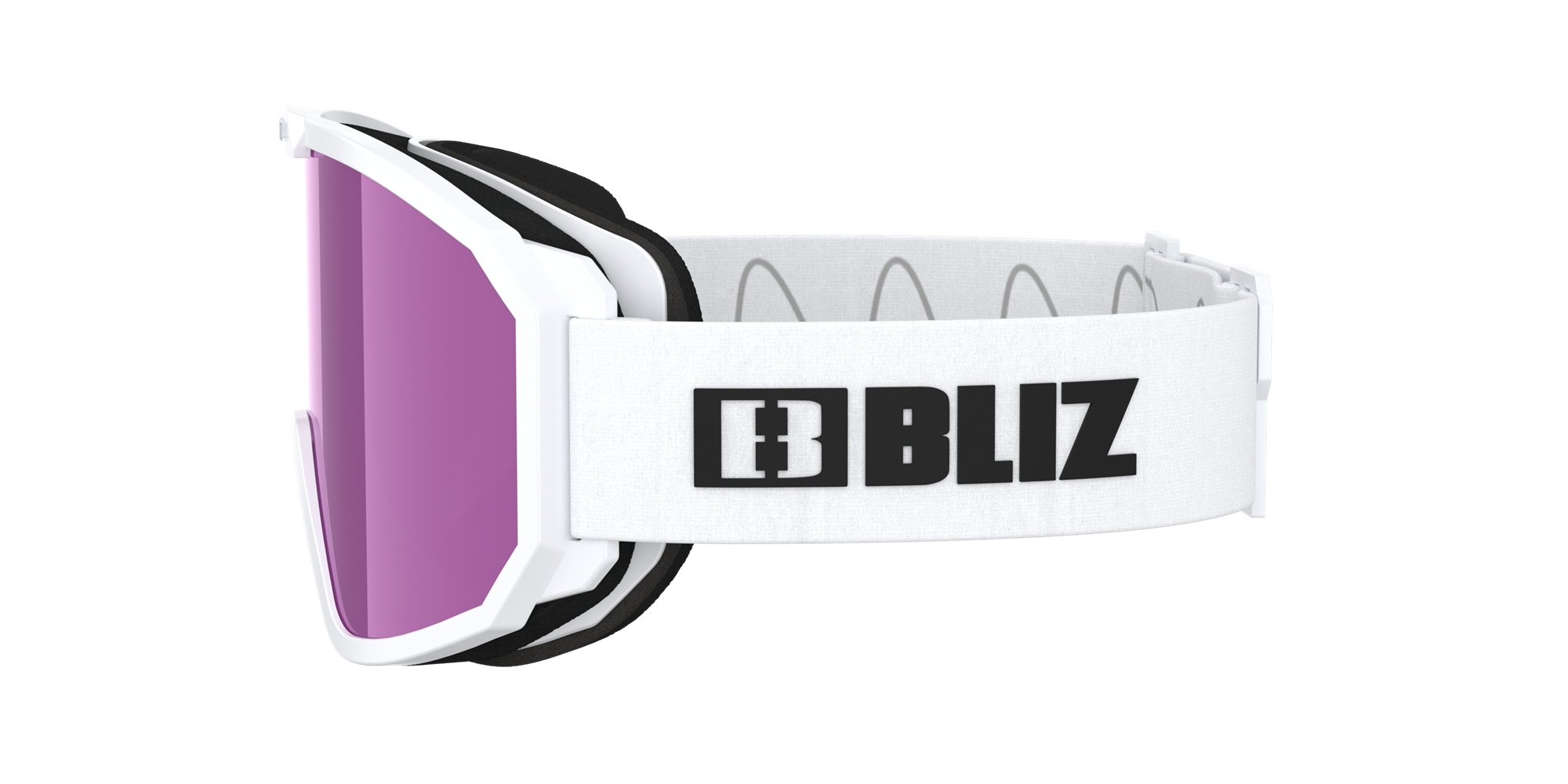 Bliz Rave Ski Goggles Matte White With Black Logo / Brown Pink | DEUH34529